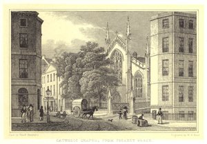 Catholic Chapel, from Picardy Place by Thomas Hosmer (after) Shepherd