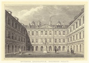 Interior Quadrangle, Holyrood Palace by Thomas Hosmer (after) Shepherd