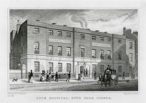 Lock Hospital, Hyde Park Hospital by Thomas Hosmer (after) Shepherd