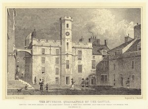 The Interior Quadrangle of the Castle, Showing the Door Leading to the Apartment Where Queen Mary Was Confined, Also the Room Where the Regalia Was Discovered