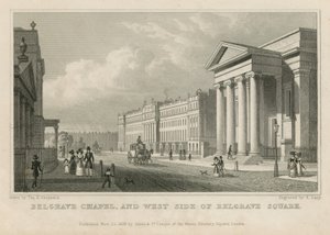 Belgrave Chapel and the west side of Belgrave Square by Thomas Hosmer Shepherd