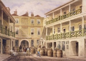 Bell Inn, Aldersgate Street, London by Thomas Hosmer Shepherd