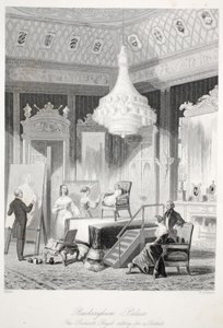 Buckingham Palace - The Princess Royal sitting for a Portrait, from London Interiors with their Costumes and Ceremonies