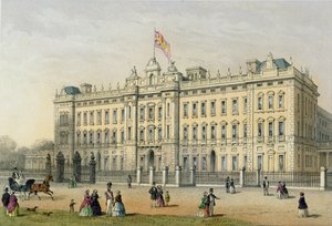 Buckingham Palace, engraved by Bachelier by Thomas Hosmer Shepherd