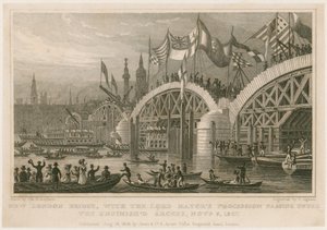 Construction of New London Bridge by Thomas Hosmer Shepherd