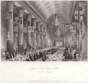 Egyptian Hall at the Mansion House during the Wilson banquet by Thomas Hosmer Shepherd