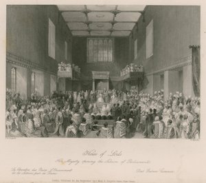 Her Majesty Opening the Session of Parliament at the House of Lords by Thomas Hosmer Shepherd