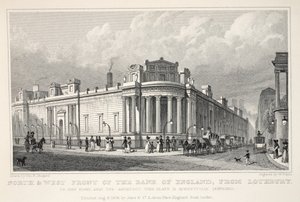 North and West Front of the Bank of England from Lothbury, from 