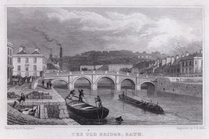The Old Bridge, Bath by Thomas Hosmer Shepherd