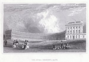 The Royal Crescent, Bath by Thomas Hosmer Shepherd