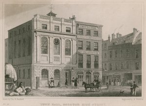 Town Hall, Borough High Street, Southwark, London by Thomas Hosmer Shepherd