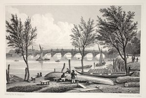 Vauxhall Bridge from Millbank by Thomas Hosmer Shepherd
