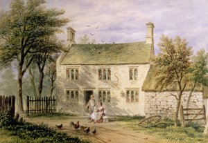 Woolsthorpe, Grantham, birthplace of Isaac Newton by Thomas Hosmer Shepherd