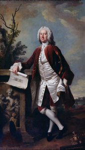 Portrait of Theodore Jacobsen, Architect of the Foundling Hospital, Shown Holding a Drawing of the West Front