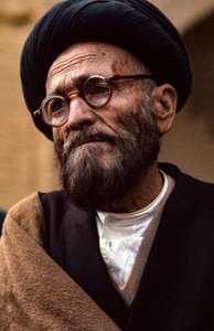Iranian Shiite cleric with glasses and turban