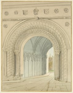North view of the College Gateway arch by Thomas Leeson the Elder Rowbotham