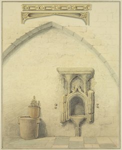 Piscina, Frieze and Spandrels in Courtyard of 131 Temple Street