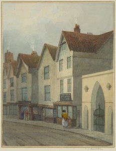 Temple Street showing Gateway to Temple Church by Thomas Leeson the Elder Rowbotham