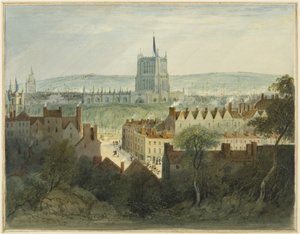 The Cathedral, College Green and College Street by Thomas Leeson the Elder Rowbotham