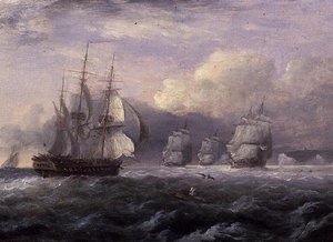 Running Before a Stiff Breeze - North Foreland, Coast of Kent by Thomas Luny