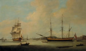 The U.S. Ship Granville off Deptford by Thomas Luny