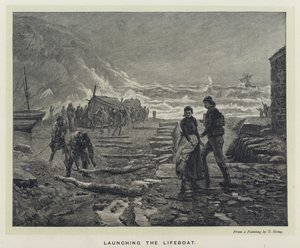 Launching the Lifeboat by Thomas Marie Madawaska Hemy