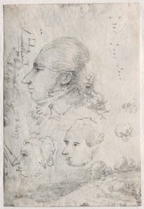 Studies of Heads (detail) by Thomas Monro