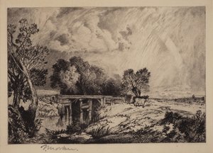 A Rustic Bridge by Thomas Moran