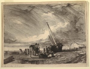 Beached Fishing Boat by Thomas Moran
