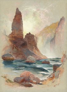 Tower at Tower Falls, Yellowstone by Thomas Moran