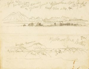 Yellowstone Bad Lands (and) Yellowstone Buttes by Thomas Moran