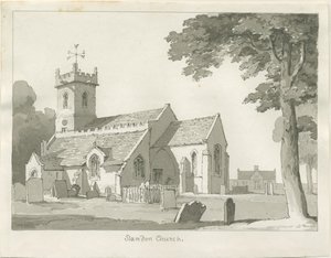 Standon Hall: pen and ink drawing, nd [?mid 19th cent] by Thomas Peploe Wood