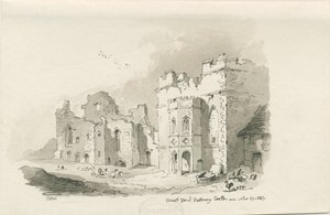 Tutbury Castle - Court Yard: pen and wash drawing, 27 Nov 1837