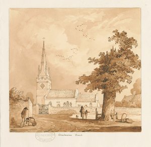 Wombourne Church by Thomas Peploe Wood
