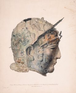 Drawing of the Ribchester Helmet by Thomas Richard (attr. to) Underwood