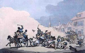 A Cart Race, pub. by William Holland by Thomas Rowlandson