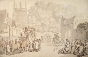 A Coach Preparing to Leave Canterbury Gate, Christ Church, Oxford