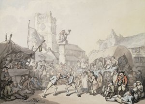 A Cornish Wrestling Match by Thomas Rowlandson