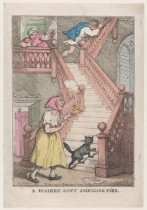 A Maiden Aunt Smelling Fire, May 4, 1806 by Thomas Rowlandson