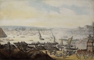 A Regatta on the Thames below Westminster by Thomas Rowlandson