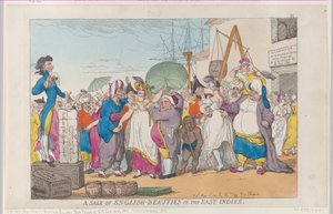 A Sale of English-Beauties in the East Indies, May 10, 1811, reprint by Thomas Rowlandson