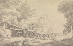 A Timber Wagon by Thomas Rowlandson