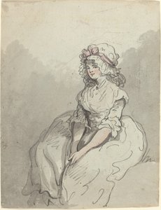 A Young English Beauty by Thomas Rowlandson