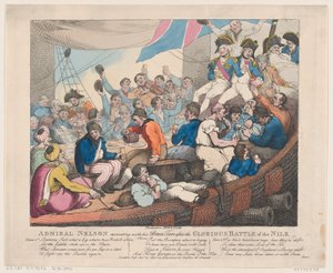 Admiral Nelson Recreating with his Brave Tars after the Glorious Battle of the..., October 20, 1798 by Thomas Rowlandson