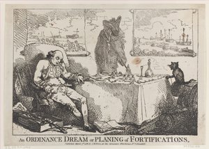 An Ordinance Dream or Planning of Fortifications, March 7, 1786 by Thomas Rowlandson