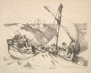 Boat in a Storm at Sea by Thomas Rowlandson