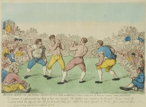 Boxing Match for 200 Guineas between Dutch Sam and Medley by Thomas Rowlandson