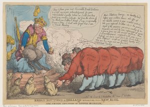 Broad Bottoms in Holland Worshiping Their New King, July 23, 1806
