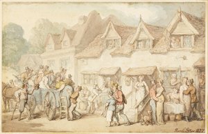 Coach Changing Horses by Thomas Rowlandson