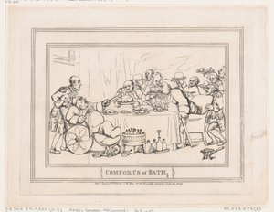 Comforts of Bath, Plate 9 by Thomas Rowlandson